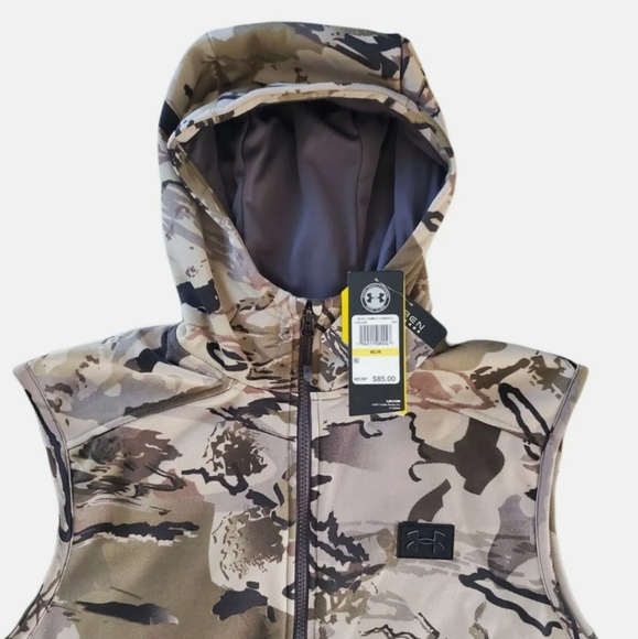 Under Armour Rut Fleece Hunting Vest Hoodie Barren Camouflage - Picture 7 of 9